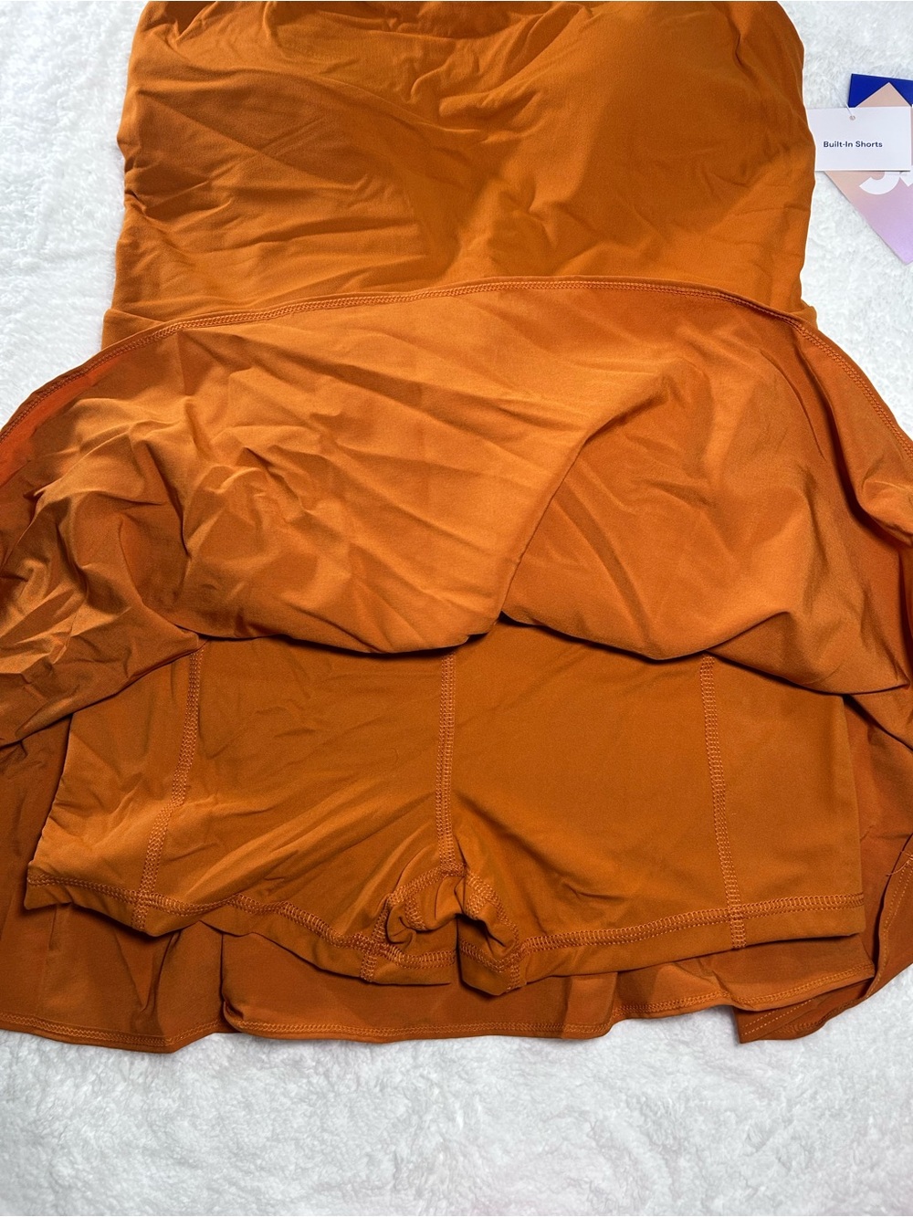 NWT Sz M JoyLab Game Day Activewear Athletic Dress built-in Shorts Rust Orange - Picture 7 of 12